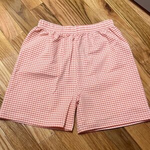 Kids Orange Gingham Elastic-Waist Shorts